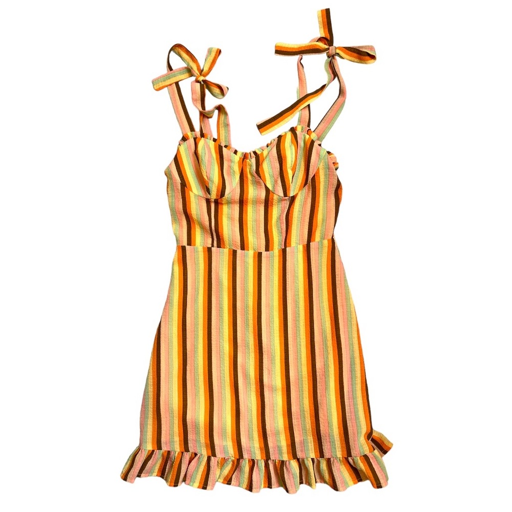 Fashion Nova Striped Summer Mini Dress Size XS